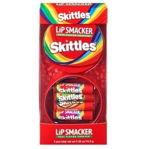 Lip Smacker SKITTLES Lip Balm 4pc Set Collectable Tin Container New